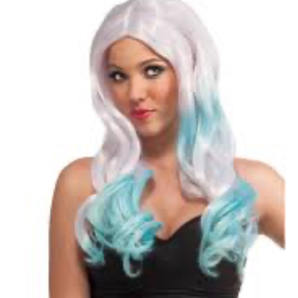 Leg Avenue White and Blue Ombre Wig